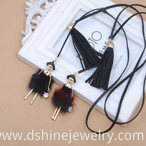 Suede Tassel Necklace